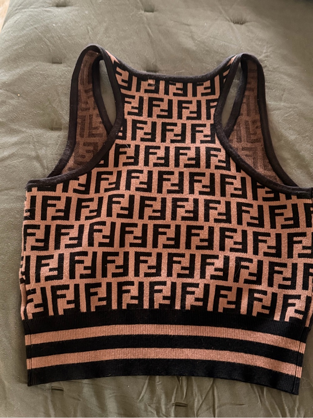 Fendi Brown & Black FF Knit Tank Top - Picture 4 of 8